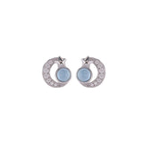 Boucles d'oreilles Aigue marine Étoile Lunaire - Argent S925 - Biloria