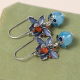 Boucles d'Oreilles Aigue Marine Lotus Argent 925 Sérénité - Biloria