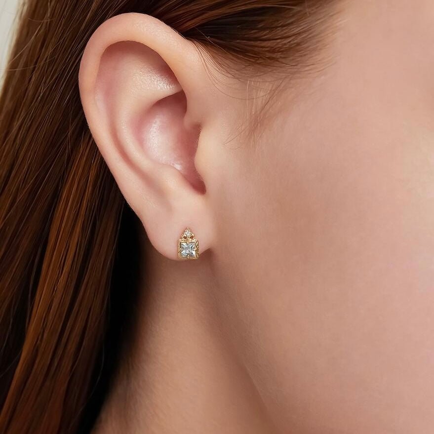 Boucles d'Oreilles Aigue Marine – Plaqué Or pour un Nouveau Départ - Biloria