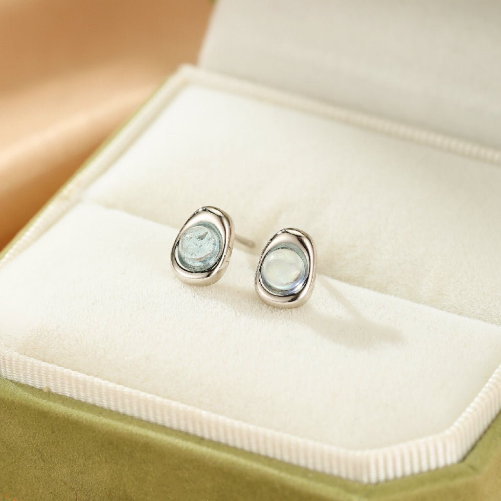 Boucles d'oreilles Aigue marine S925 pour bureau - Biloria