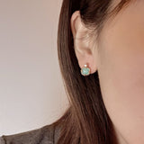 Boucles d'Oreilles Amazonite et Cristal de Roche – Danse des Étoiles, Argent Plaqué Or - Biloria