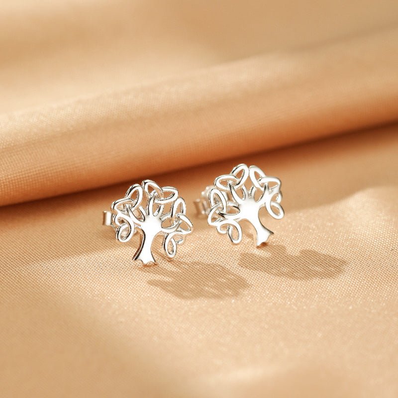 Boucles d'oreilles Arbre de Vie Argent 925 - Bijou symbolique - Biloria