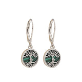 Boucles d'oreilles Arbre de Vie Malachite – Racines Sacrées - Biloria