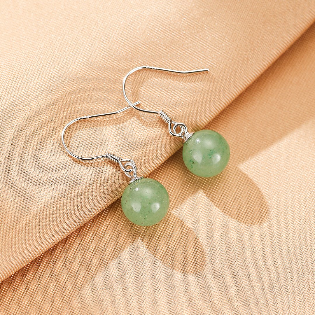 Boucles d'oreilles Aventurine Argent Plaqué Or - Biloria