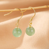 Boucles d'oreilles Aventurine Argent Plaqué Or - Biloria