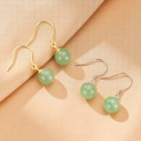 Boucles d'oreilles Aventurine Argent Plaqué Or - Biloria