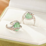 Boucles d'oreilles Aventurine et Argent 925 – Clip, Chance et Sérénité - Biloria