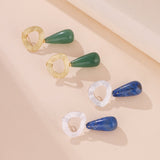 Boucles d'Oreilles Aventurine et Lapis Lazuli – Goutte Dorée - Biloria