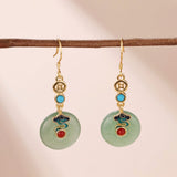 Boucles d'Oreilles Aventurine Nuage Céleste – Plaqué Or - Biloria
