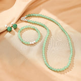 Boucles d'Oreilles Aventurine Vertes – Bijou Raffiné en Platine - Biloria