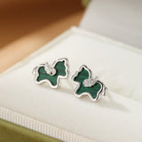 Boucles d'Oreilles Cheval Malachite Argent – Liberté et Transformation - Biloria