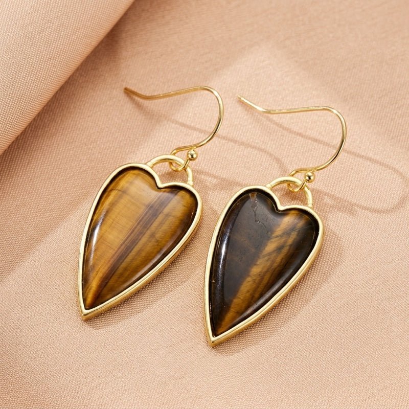 Boucles d'Oreilles Cœur en Pierres Naturelles – Pour un Nouveau Départ - Biloria
