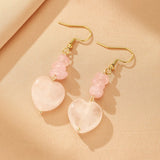 Boucles d'Oreilles Cœur Pierres Naturelles – Idée Cadeau Spirituel - Biloria