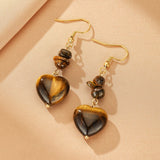 Boucles d'Oreilles Cœur Pierres Naturelles – Idée Cadeau Spirituel - Biloria