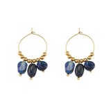 Boucles d'Oreilles Créoles Amazonite ou Lapis Lazuli - Biloria