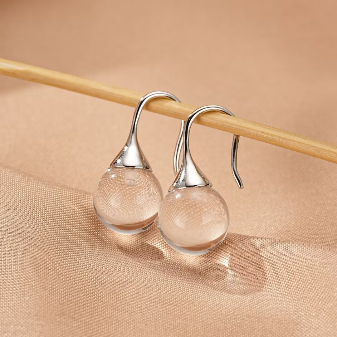 Boucles d'Oreilles Cristal de Roche Argent 925 – Cadeau Lumière Pure - Biloria