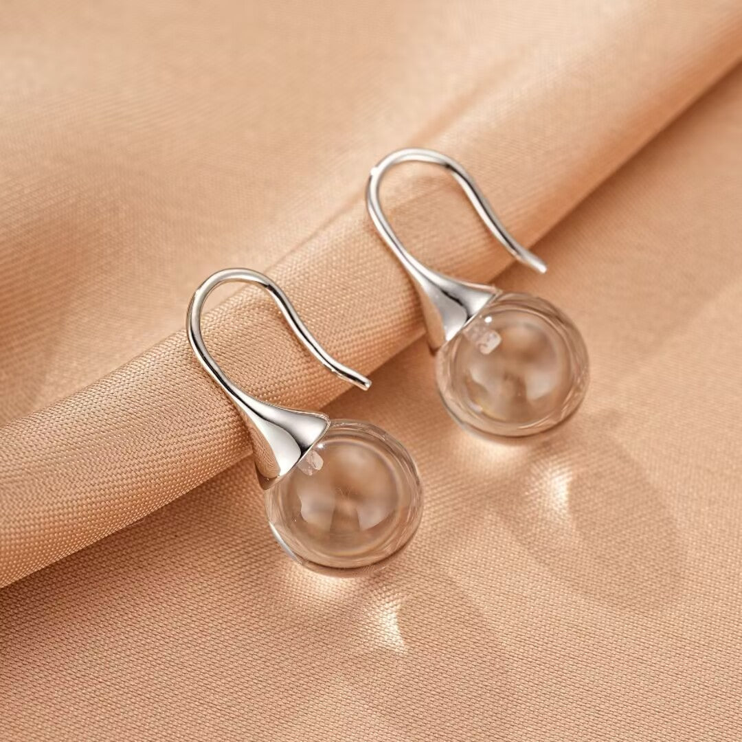Boucles d'Oreilles Cristal de Roche Argent 925 – Cadeau Lumière Pure - Biloria