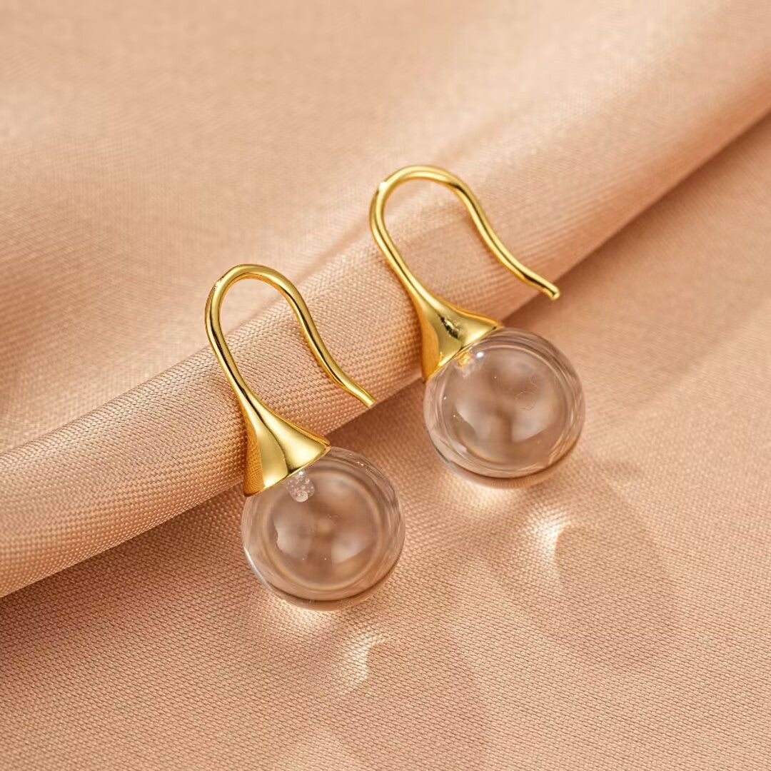 Boucles d'Oreilles Cristal de Roche Argent 925 – Cadeau Lumière Pure - Biloria