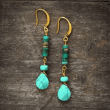 Boucles d'Oreilles Cylindre Turquoise – Bijou Spirituel - Biloria