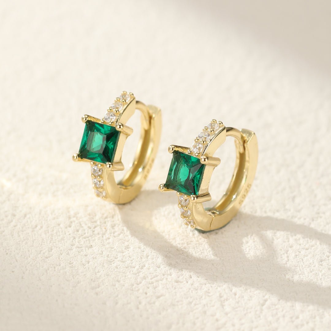 Boucles d'Oreilles Émeraude Brise d'Émeraude Argent 925 - Biloria