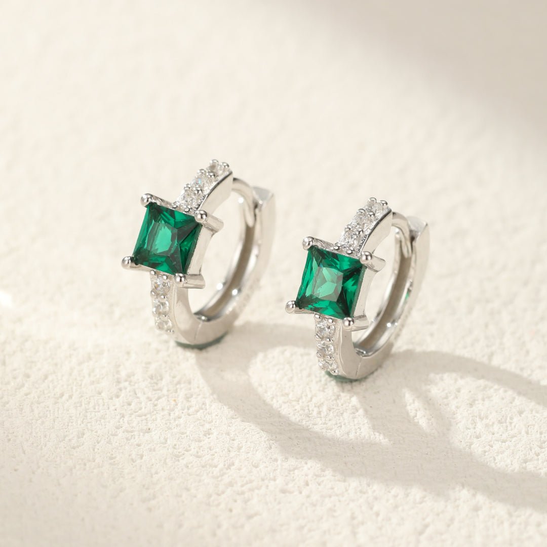 Boucles d'Oreilles Émeraude Brise d'Émeraude Argent 925 - Biloria