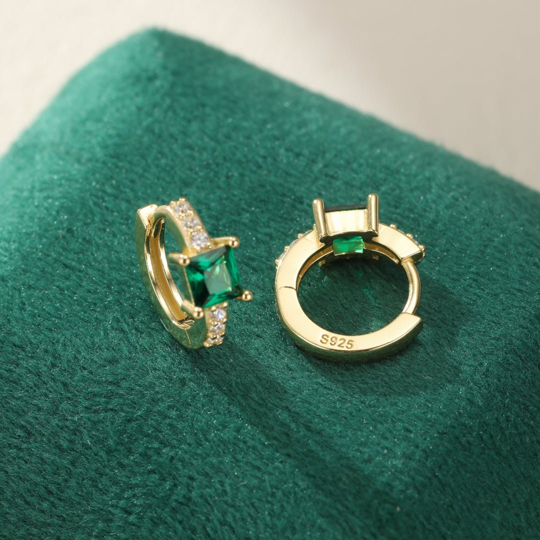 Boucles d'Oreilles Émeraude Brise d'Émeraude Argent 925 - Biloria