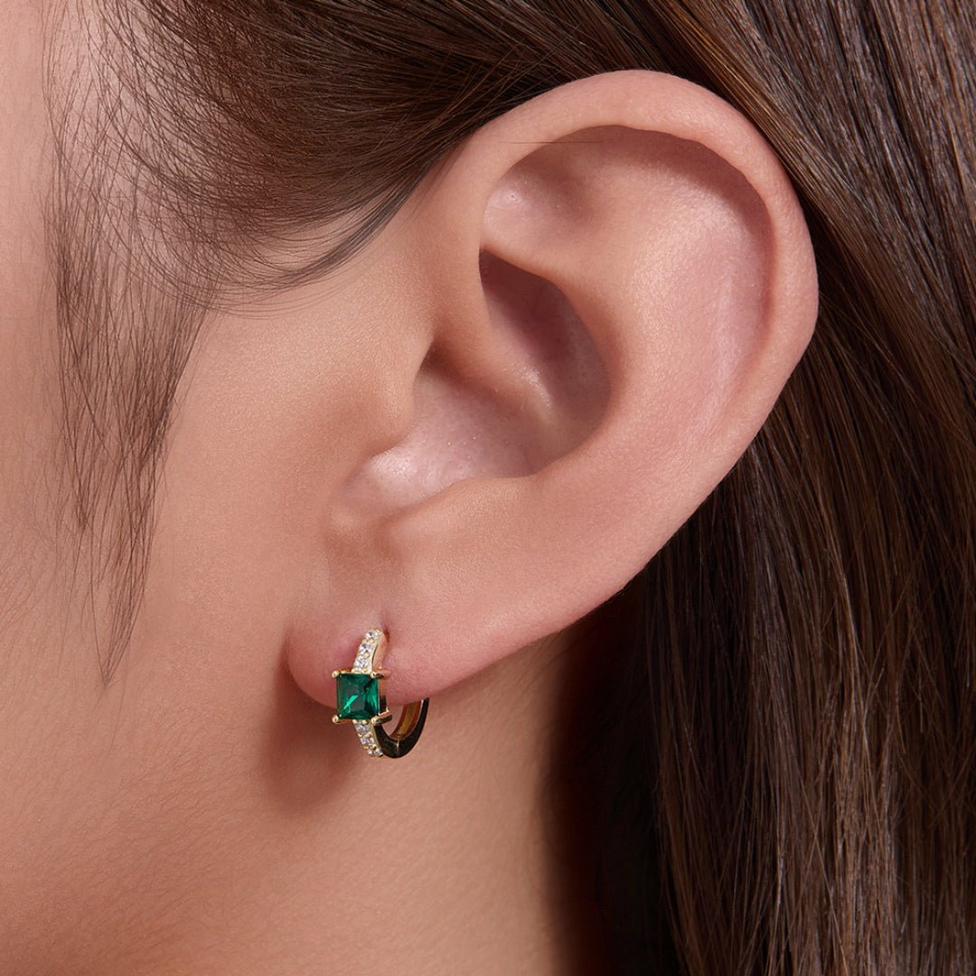 Boucles d'Oreilles Émeraude Brise d'Émeraude Argent 925 - Biloria