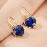 Boucles d'Oreilles en Cœur Amazonite ou Lapis Lazuli - Biloria