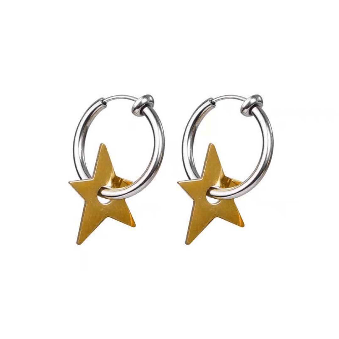Boucles d'Oreilles Étoile pour Homme – Bijou Acier Céleste - Biloria