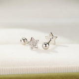Boucles d'Oreilles Étoile Zircon - Bijou Lumière Céleste Argent 925 - Biloria