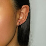 Boucles d'oreilles Grenat Goutte argent plaqué or - Biloria