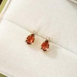Boucles d'oreilles Grenat Goutte argent plaqué or - Biloria