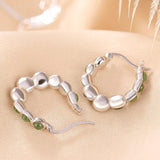 Boucles d'Oreilles Jade Danse Verdoyante Argent Fines - Biloria