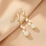 Boucles d'Oreilles Jade Perles Or 14K Protection - Biloria