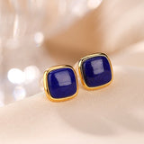 Boucles d'Oreilles Lapis Lazuli – Confiance, Argent Plaqué - Biloria