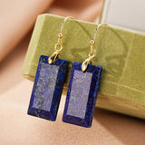 Boucles d'Oreilles Lapis Lazuli Rectangle - Intuition et Sérénité - Biloria