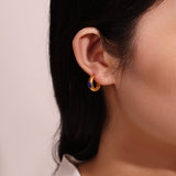 Boucles d'Oreilles Lapis Lazuli Secrets d'Étoile Argent Plaqué Or - Biloria