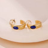 Boucles d'Oreilles Lapis Lazuli Secrets d'Étoile Argent Plaqué Or - Biloria