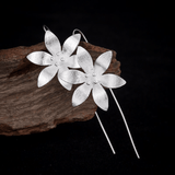 Boucles d'Oreilles Lotus Éclos Argent 925 Fait Main - Biloria