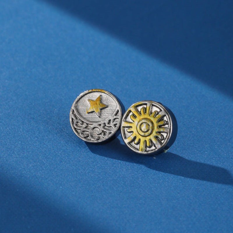 Boucles d'Oreilles Magnétiques Soleil Étoile – Duo Cosmique - Biloria