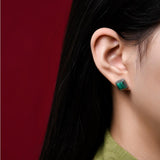 Boucles d'Oreilles Malachite Argent 925 – Bijou Renouveau - Biloria