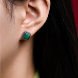 Boucles d'Oreilles Malachite Argent 925 – Bijou Renouveau - Biloria