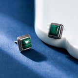 Boucles d'Oreilles Malachite Argent 925 – Bijou Renouveau - Biloria