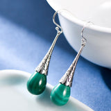 Boucles d'Oreilles Malachite Argent 925 – Croissance Spirituelle - Biloria