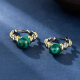 Boucles d'Oreilles Malachite Argent 925 – Évolution Personnelle - Biloria