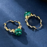 Boucles d'Oreilles Malachite Argent 925 – Évolution Personnelle - Biloria