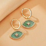 Boucles d'oreilles Malachite Œil Solaire – Argent Plaqué Or - Biloria