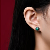 Boucles d'Oreilles Malachite ou Lapis Lazuli Argent 925 Croissance - Biloria
