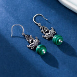 Boucles d'Oreilles Malachite Phénix Argent 925 - Biloria