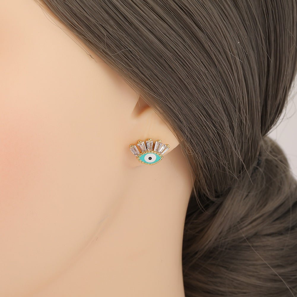 Boucles d'oreilles Mauvais Œil Cristal Protection - Biloria